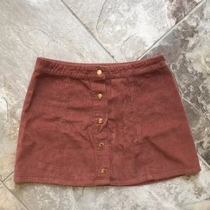 Button Down Corduroy Skirt